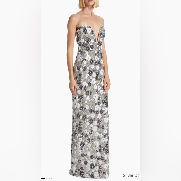 Marchesa Notte Sequin Tulle Strapless Gown.  Size 4.  New with tags. - Picture 5 of 8